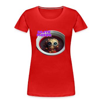 Death Pigeon Debütalbum Design - Frauen Premium Bio T-Shirt - Rot - Vorne - Mia (176cm)
