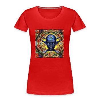 Warrior Chief - Women's Premium Organic T-Shirt - red - Front - Mia (176cm)