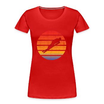 Sauteur à ski Sports d’hiver Saut à ski Vol à ski - T-shirt bio Premium Femme - rouge - Devant - Mia (176cm)