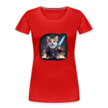CorgiKreuz-Ritter - Frauen Premium Bio T-Shirt - Rot - Vorne - Mia (176cm)