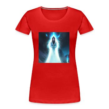 Art numérique Mystic Blue Spirit - T-shirt bio Premium Femme - rouge - Devant - Mia (176cm)