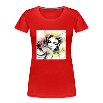 Art numérique mystique fantôme blanc - T-shirt bio Premium Femme - rouge - Devant - Mia (176cm)