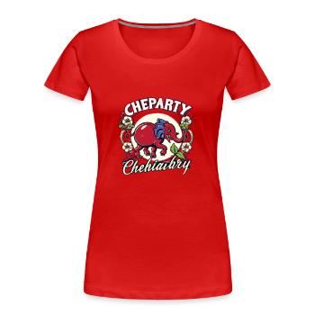 CheParty Elephant - Frauen Premium Bio T-Shirt - Rot - Vorne - Mia (176cm)