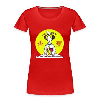 Geishana - Frauen Premium Bio T-Shirt - Rot - Vorne - Mia (176cm)