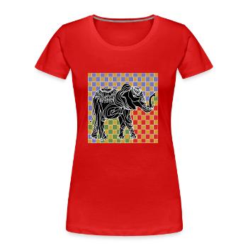 Elephant - Women's Premium Organic T-Shirt - red - Front - Mia (176cm)