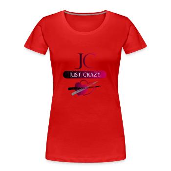 Just crazy - Frauen Premium Bio T-Shirt - Rot - Vorne - Mia (176cm)
