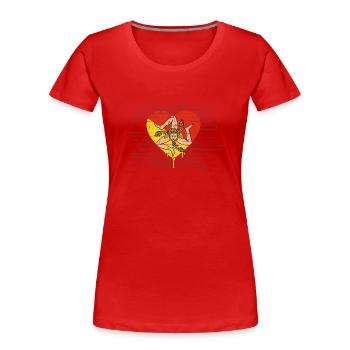 Sizilien Flagge Italien Palermo Trinacria Italia - Frauen Premium Bio T-Shirt - Rot - Vorne - Mia (176cm)