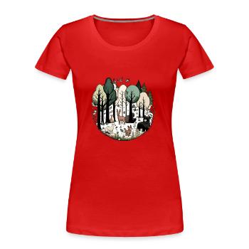 Waldtiere - Frauen Premium Bio T-Shirt - Rot - Vorne - Mia (176cm)