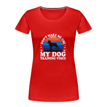 Boxer Hund Silhouette Vintage Sonnenuntergang für Hundeliebhaber - Frauen Premium Bio T-Shirt - Rot - Vorne - Mia (176cm)