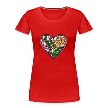 Love Hart Lifde Glasmalerei - Frauen Premium Bio T-Shirt - Rot - Vorne - Mia (176cm)
