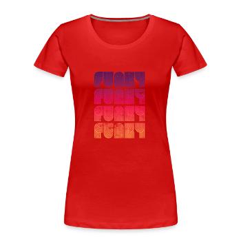 Funky Vintage - Frauen Premium Bio T-Shirt - Rot - Vorne - Mia (176cm)