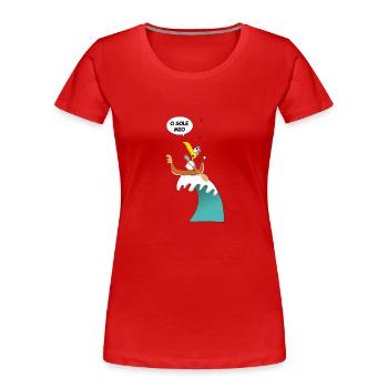 MÖWE - ITALIEN - GONDOLIERE - SURFER - O SOLE MIO - Frauen Premium Bio T-Shirt - Rot - Vorne - Mia (176cm)