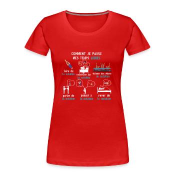 temps libre natation cadeau natation - T-shirt bio Premium Femme - rouge - Devant - Mia (176cm)