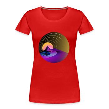 E30 - Rétro - Synthwave - Style - T-shirt bio Premium Femme - rouge - Devant - Mia (176cm)