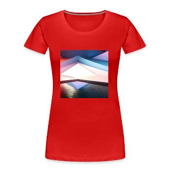 Geometrisch, 3D Digital Art Design - Frauen Premium Bio T-Shirt - Rot - Vorne - Mia (176cm)