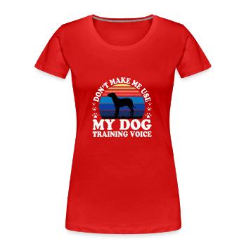Grand Anglo Francais Blanc Et Noir Dog Lover - T-shirt bio Premium Femme - rouge - Devant - Mia (176cm)