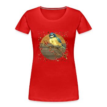 Colorful bird - Women's Premium Organic T-Shirt - red - Front - Mia (176cm)