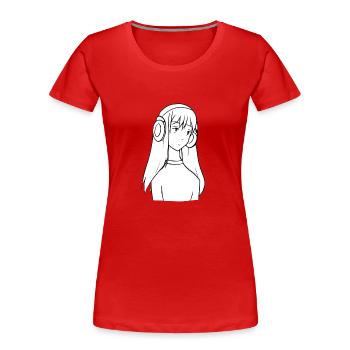 Casque Fille Manga Anime - T-shirt bio Premium Femme - rouge - Devant - Mia (176cm)