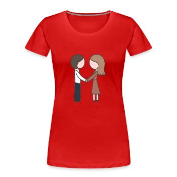 Liebespaar Symbol Pärchen Liebe - Frauen Premium Bio T-Shirt - Rot - Vorne - Mia (176cm)