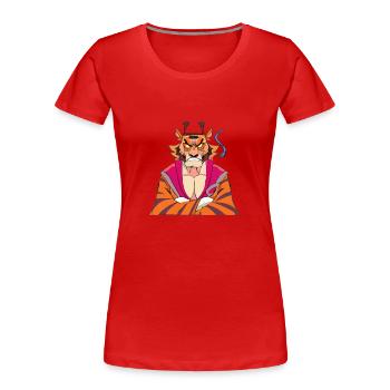 Ark le tigre énervé - T-shirt bio Premium Femme - rouge - Devant - Mia (176cm)