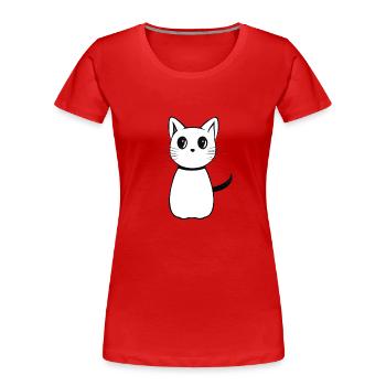 cartoon Katze Anime tier - Frauen Premium Bio T-Shirt - Rot - Vorne - Mia (176cm)