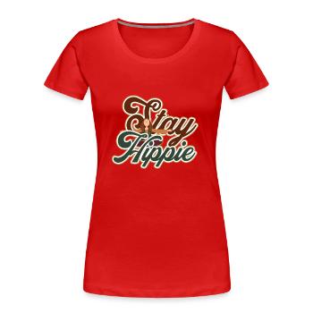 Hippie - Frauen Premium Bio T-Shirt - Rot - Vorne - Mia (176cm)