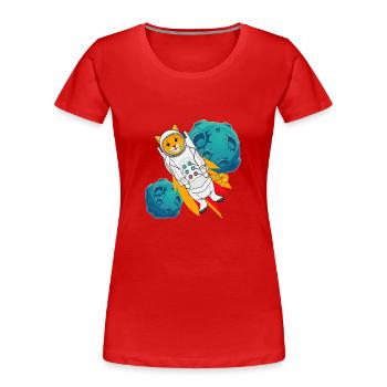 animal - Frauen Premium Bio T-Shirt - Rot - Vorne - Mia (176cm)