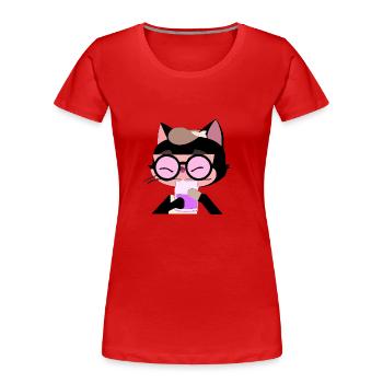 Minu the little cat - Women's Premium Organic T-Shirt - red - Front - Mia (176cm)