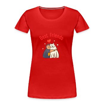 Best friends - T-shirt bio Premium Femme - rouge - Devant - Mia (176cm)
