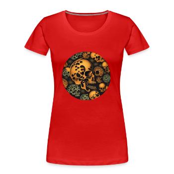 Art du crâne - T-shirt bio Premium Femme - rouge - Devant - Mia (176cm)