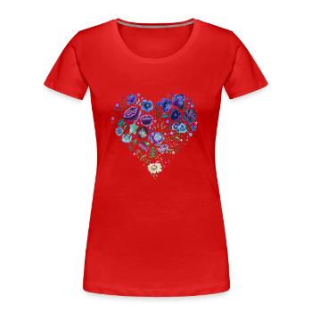 Fashion trendy cool vogue girly style women heart - Women's Premium Organic T-Shirt - red - Front - Mia (176cm)