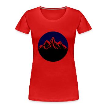 mountains - Frauen Premium Bio T-Shirt - Rot - Vorne - Mia (176cm)