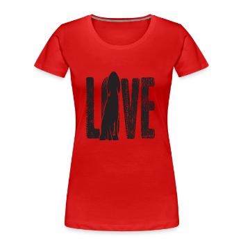 Love - Women's Premium Organic T-Shirt - red - Front - Mia (176cm)