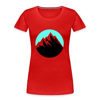 mountains - Frauen Premium Bio T-Shirt - Rot - Vorne - Mia (176cm)
