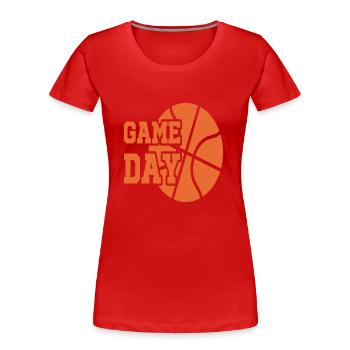 Basketball du jour du match - T-shirt bio Premium Femme - rouge - Devant - Mia (176cm)