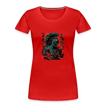 Spartanischer Krieger - Frauen Premium Bio T-Shirt - Rot - Vorne - Mia (176cm)