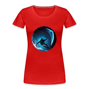 Kitesurfen erfordert Geschick und Ausdauer - Frauen Premium Bio T-Shirt - Rot - Vorne - Mia (176cm)