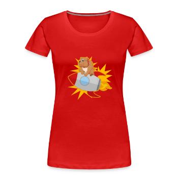 animal - Frauen Premium Bio T-Shirt - Rot - Vorne - Mia (176cm)