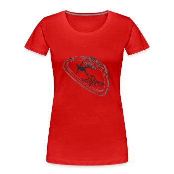 Kletterer in Karabiner - Frauen Premium Bio T-Shirt - Rot - Vorne - Mia (176cm)