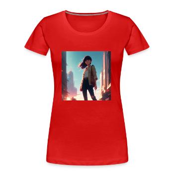 Manga Anime Comic Girl Future paint - Frauen Premium Bio T-Shirt - Rot - Vorne - Mia (176cm)