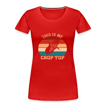 This is my Crop Top - Frauen Premium Bio T-Shirt - Rot - Vorne - Mia (176cm)