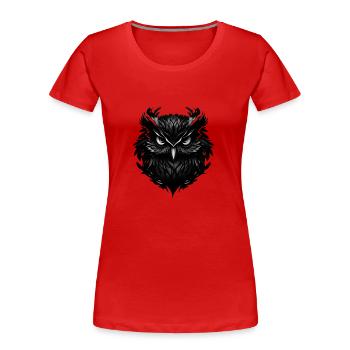 Owl - Women's Premium Organic T-Shirt - red - Front - Mia (176cm)