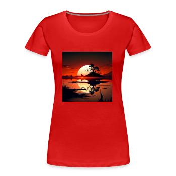 Sonnenuntergang - Frauen Premium Bio T-Shirt - Rot - Vorne - Mia (176cm)