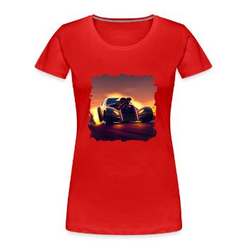 Vom Drag Racing gibt es Meisterschaften - Frauen Premium Bio T-Shirt - Rot - Vorne - Mia (176cm)