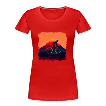 Road cycling is a passion for many - Women's Premium Organic T-Shirt - red - Front - Mia (176cm)