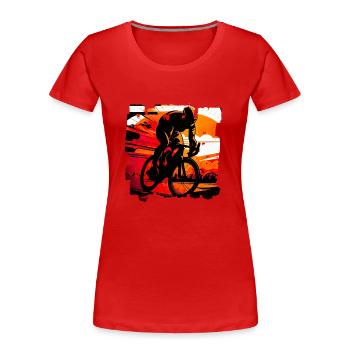 There are different types of cycling races - Women's Premium Organic T-Shirt - red - Front - Mia (176cm)