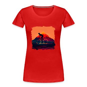 Road cycling is a demanding sport - Women's Premium Organic T-Shirt - red - Front - Mia (176cm)