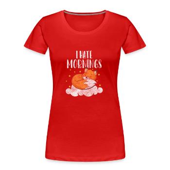 Fox Wisdom Hunter - Women's Premium Organic T-Shirt - red - Front - Mia (176cm)