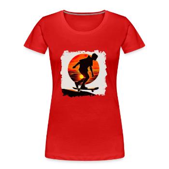 Skateboarden ist Straßensurfen - Frauen Premium Bio T-Shirt - Rot - Vorne - Mia (176cm)