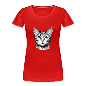Cat Cat Hair Pet Pet Kitten Cat - Women's Premium Organic T-Shirt - red - Front - Mia (176cm)